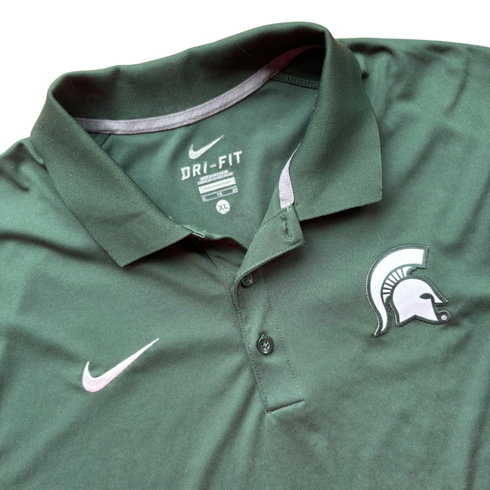 Nike Dri-FIT Michigan State Spartans Polo Shirt XL Golf Athletic